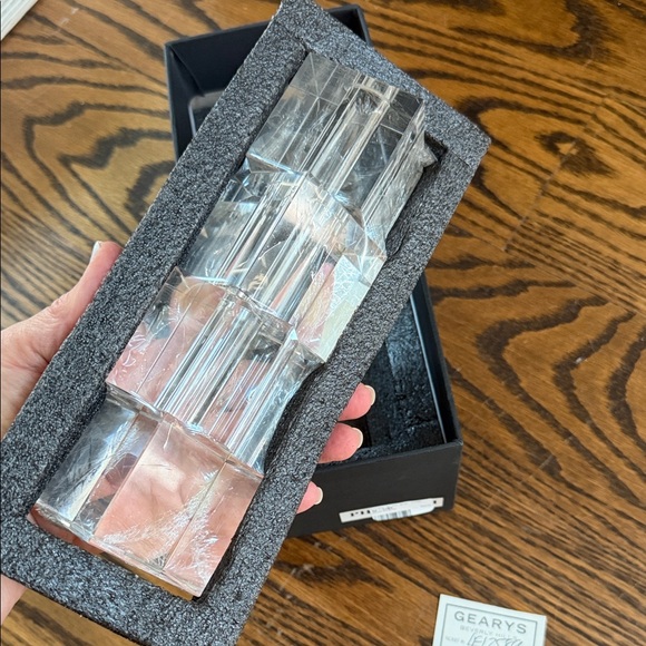Crystal Tower Bud Vase by Tizo clear elegant NWT + box Gorgeous! - Picture 3 of 9